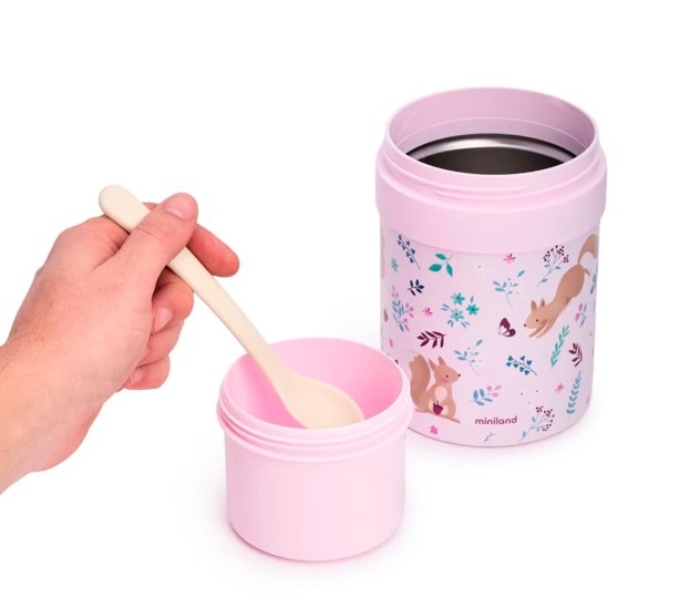 Nerezová termoska na jedlo Miniland Dreamland 700ml s nádobami